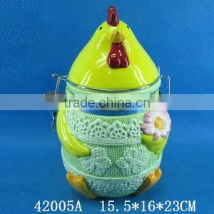 Easter Decoration Ceramic Storage Jar With Cock Figurine thumbnail-5