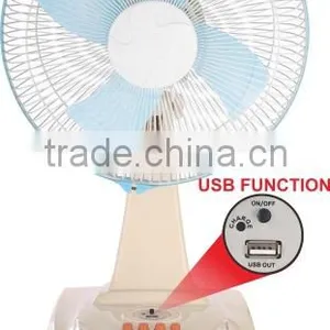 12''oscillating 3-speed Rechargeable Table Fan thumbnail-1
