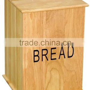 Custom Vertical Wood Bread Storage Bin With Removable Lid and Handle for Bread and Cake Storage thumbnail-1