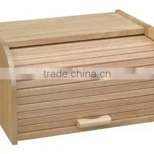 Custom Vertical Wood Bread Storage Bin With Removable Lid and Handle for Bread and Cake Storage thumbnail-2