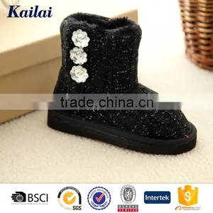 Customed Size Button Sparkle Snow Children Shoes thumbnail-1
