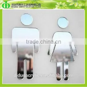 DDB-0132 Trade Assurance Mirror Acrylic Toilet Sign With Tape thumbnail-1