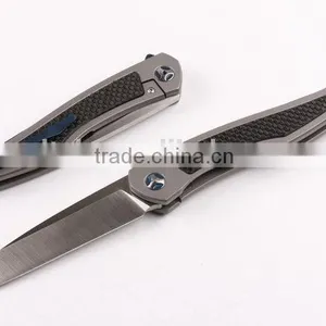 OEM All Titanium Handle D2 Blade Folding Knives for Outdoor thumbnail-1