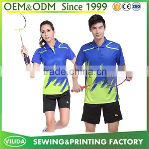 Wholesale Cheap Sublimation Badminton Sport Wear Quick Dry Badminton Jersey thumbnail-1