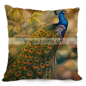 Luxury Peacock Feather Cushion Covers 45X45cm High Level Pillows Covers Unique Throw Pillows Cases Sofa Bedroom Gift thumbnail-6