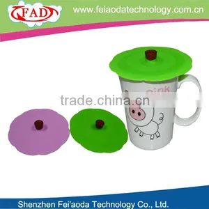 OEM Colorful Silicone Lids for Cups Silicone Glass Cup Cover thumbnail-1