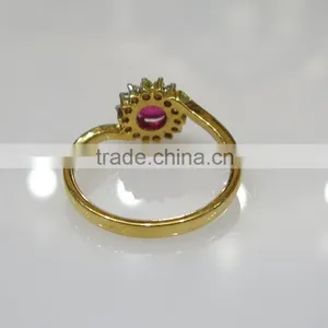 Gold Ruby Diamond Ring 2.450 Grams 0.46cts Ruby 0.15cts Diamond thumbnail-3