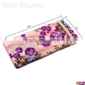 New Hot Selling Soft Cloth Bag Sunglasses Glasses Pouch Purple Pink Flower Eyewear Accessories Mobile Phone Bag 90*180mm BDH06D thumbnail-4