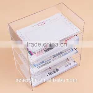 Acrylic Document Rack File Organizer Rack Bank Notes Organizer Shelf thumbnail-1
