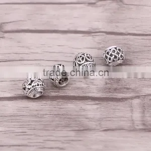 Vintage Big Hole Beads Fit Charms Antique Silver Metal Alloy Mixed Beads Charm for Bracelets thumbnail-2