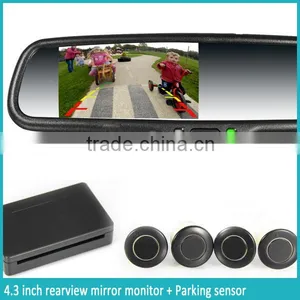 GERMID 4.3 Inch Rear View Mirror Monitor With Parking Sensors and Auto Brightness LCD Rear View Camera thumbnail-1