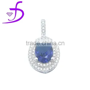 2015 New Style 925 Silver Wholesale AAA Tanzanite Gemstone Pendant With Micro Pave Setting Jewelry Pendant thumbnail-1