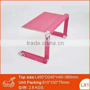 Height Adjustable Portable Folding Laptop Table With USB Fan and Mouse Pad thumbnail-1