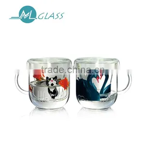 Wholesale 400ml High Borosilicate Handmade Glass Cup With Lid thumbnail-1