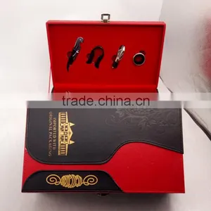 Wholesale Custom High-grade Black PU Leather 2 Bottles of Red Wine Champagne Boxes With Handle thumbnail-3
