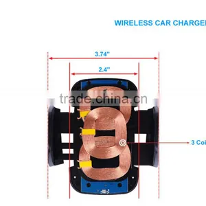 Qi Wireless Car Charger With Adjustable Air Vent Mount For Mobile Phones thumbnail-3