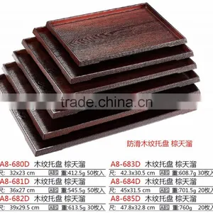 Plastic Imitation Wood Anti-skid Food Serving Tray thumbnail-2