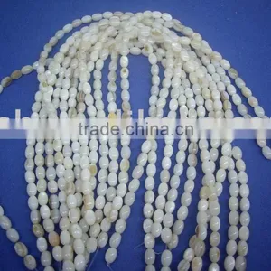Natural White Chinese Freshwater Shell Barrel Beads thumbnail-1
