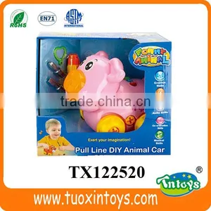 New Pull Line Cow Animal Car With Music Kids' Animal Toys thumbnail-3