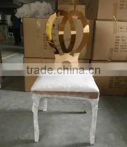 Latest Banquet Rose Gold Stainless Steel Dining Chair With Dinner thumbnail-4