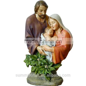 Catholic Gifts Wholesale Resin Virgin Mary Joseph and Baby Jesus Statue thumbnail-3