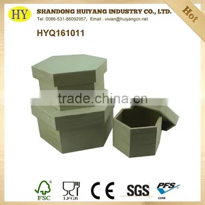Unfinished Hexagon Handmade Wooden Gift Box Wholesale thumbnail-2