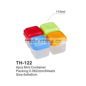 4pcs Food Grade Plastic Storage Conatiner Sqyare Shape NINGBO Plastic Factory thumbnail-1
