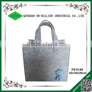 Large Handmade Grey Cheap Foldable Felt Shopping Bag thumbnail-3