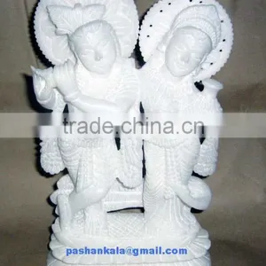 Krishna Radha White Statues thumbnail-1