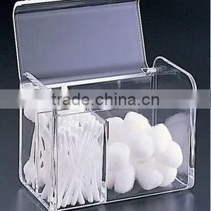 Clear Acrylic Cotton Ball and Swab Holder Case/ Cotton Ball Container thumbnail-3