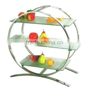 Round Garret 3 Layer Stainless Steel Buffet Display Shelf thumbnail-1