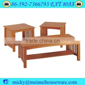 3pcs Wooden Coffee Table and End Table thumbnail-1