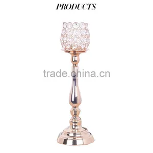 2016 New Design Tulip Crystal Candle Stand Candle Holder Home Party Decor Candlestick Metal Plated Romantic Europe Holders thumbnail-3