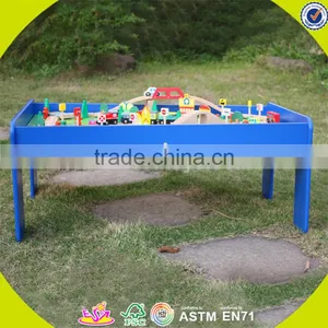 Wholesale Arrival Wooden Railway Train Toy Fashion Wooden Railway Train Set Roller Coaster Track Table Toy W04C009A thumbnail-2
