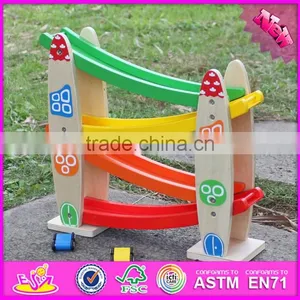 2017 New Design 4 Levels Funny Kids Wooden Race Track Toy W04E053 thumbnail-5