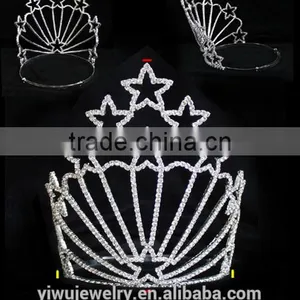 Full Round Princess Rhinestone Pageant Crowns Halo H172-126 thumbnail-3