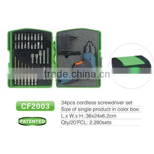 34pcs 3.6V Lithium Battery Cordless Screwdriver thumbnail-1