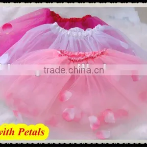 Infant /Toddler Lt Pink Fluffy Pettidress With Petals Girls Tutu thumbnail-1