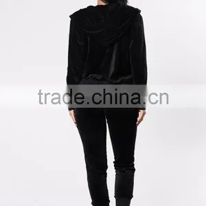 Fitness Clothes Gym Hoodie Womens Velvet Track Suit Matching Set Long Sleeve Zip Up Hoodie And Jogger Pants Blank Tracksuits thumbnail-6