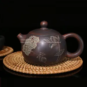 Qinzhou Chinese Nixing Pottery Antiqued Xishi Purple Clay Pot Pure Handmade Tea Pot Tea Ware thumbnail-1