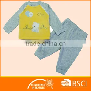 Nice Cartoon Embroidery Cloth Warmly Baby Velour Pajamas Sets thumbnail-1