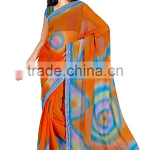 Printed Spray Designer Saree in Chiffon Fabric thumbnail-3