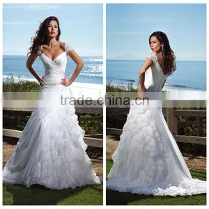 Modest Princess Cap Sleeve Chiffon Sex Wedding Dress thumbnail-1