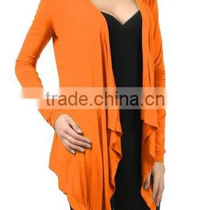 Plus Size Women Clothing Stretch Fabric Draping Long Sleeve Open Cardigan 2016 Women thumbnail-3