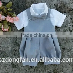 Baby Boy Romper Linen Baby Wedding Outfits Boys Formal Suit thumbnail-2