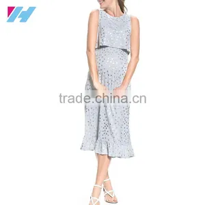 Wear Maternity Clothes Polka Dot Dress With Simple Ruffle Design And Breathable And Soft thumbnail-1