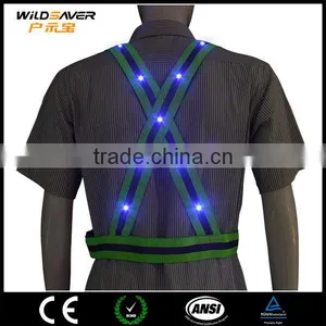 Blue LED Light Reflective hi Visibility Safety Jacket for Construction thumbnail-6