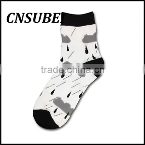 Customized Men and Women Student Cartoon Weather Rain Popular Candy Color Cotton Socks thumbnail-1