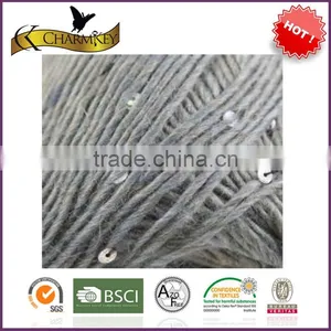 Sequins Yarn for Hand Knitting Light Grey for Wowen thumbnail-1