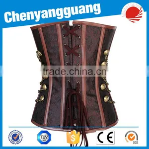 CYG-Cosplay Black Satin Red Ruffle Corset Lingerie Bustier thumbnail-5
